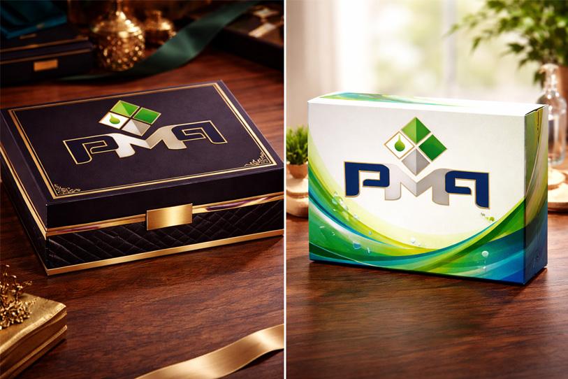 Side by side visual comparison of a rigid box and a folding carton
