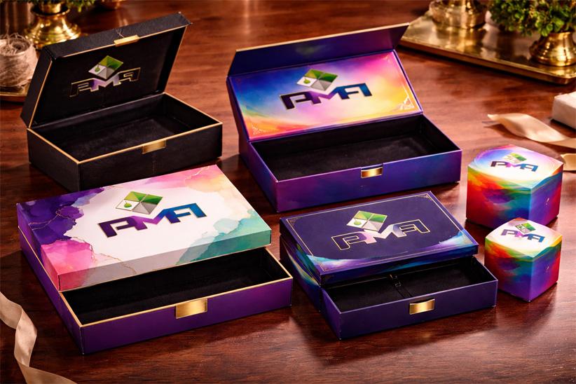 Comparison board showing various rigid box structures