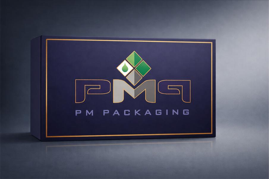 Beauty packaging lineup showing consistent branding across multiple product types