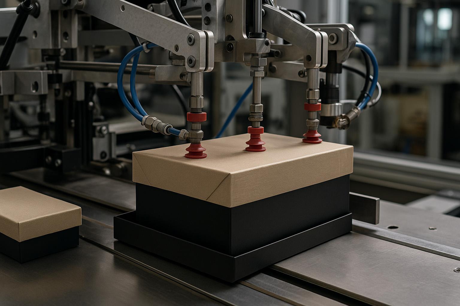 Assortment of premium wrapped rigid boxes produced on digital machines