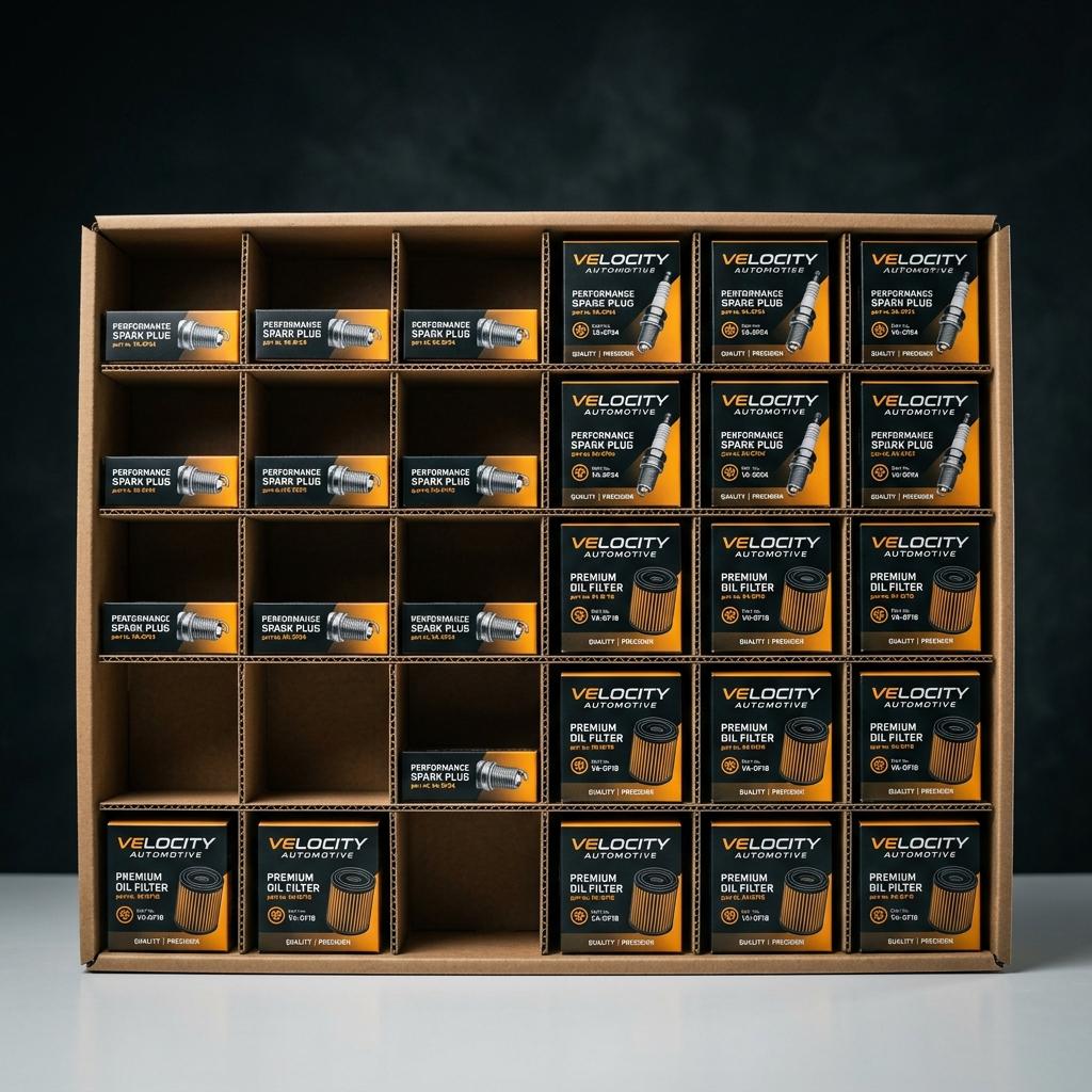 Custom corrugated inserts and divider partitions for automotive components