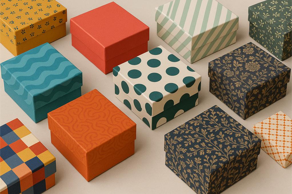 Luxury beauty cartons featuring gold foil stamping and spot UV accents