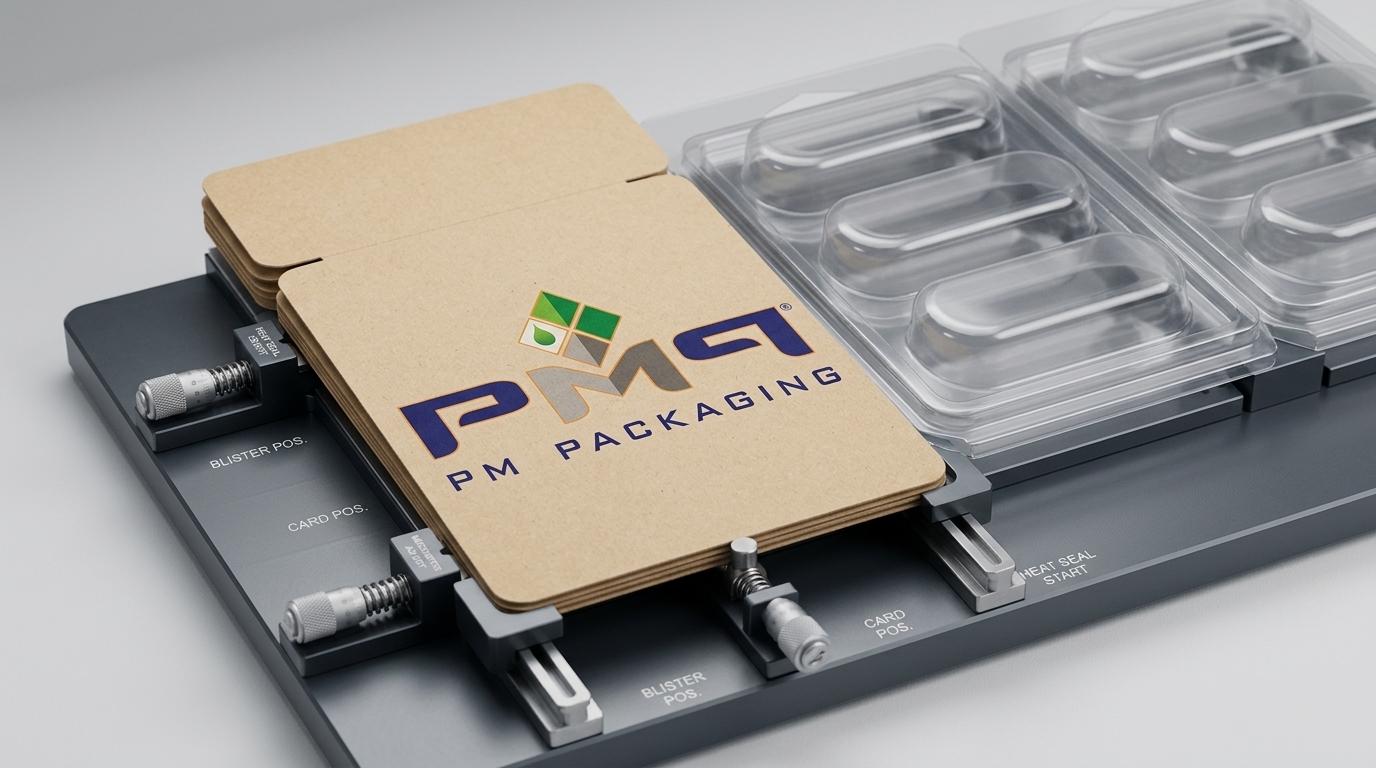 Standardized heat-seal paperboard blister cards, thermoformed blister cavities, and CAD dieline structures engineered for multi-facility contract packagers by PM Packaging