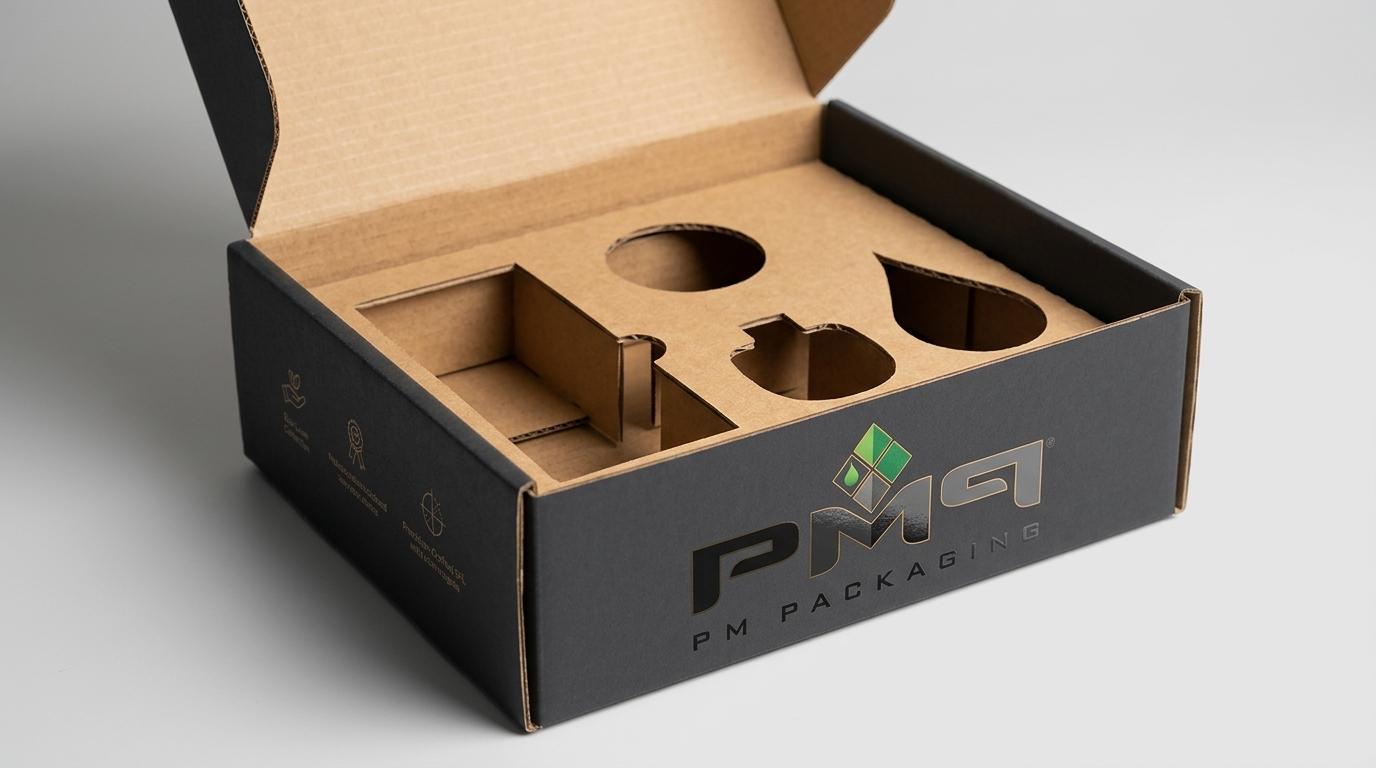 Premium Single Face Lamination SFL box with PM Packaging logo branding