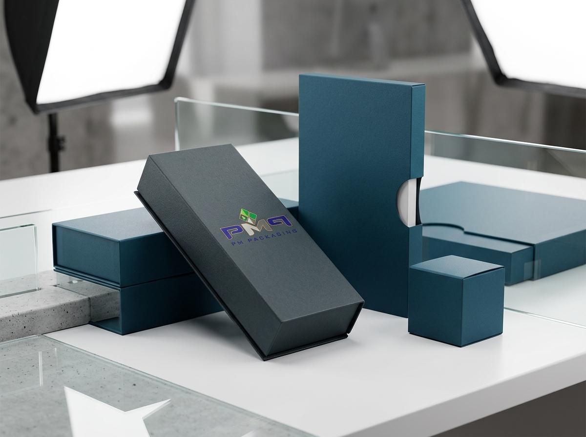 Custom printed paperboard packaging boxes for writing tools and stationery by PM Packaging