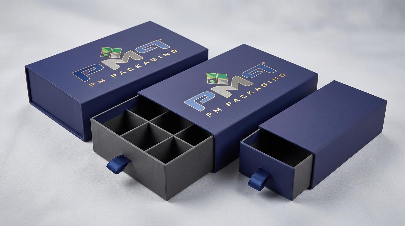 Learn how to engineer high-volume drawer boxes (sliding rigid boxes) for multi-component product sets, sleeve tolerances, inserts, and pack-out.