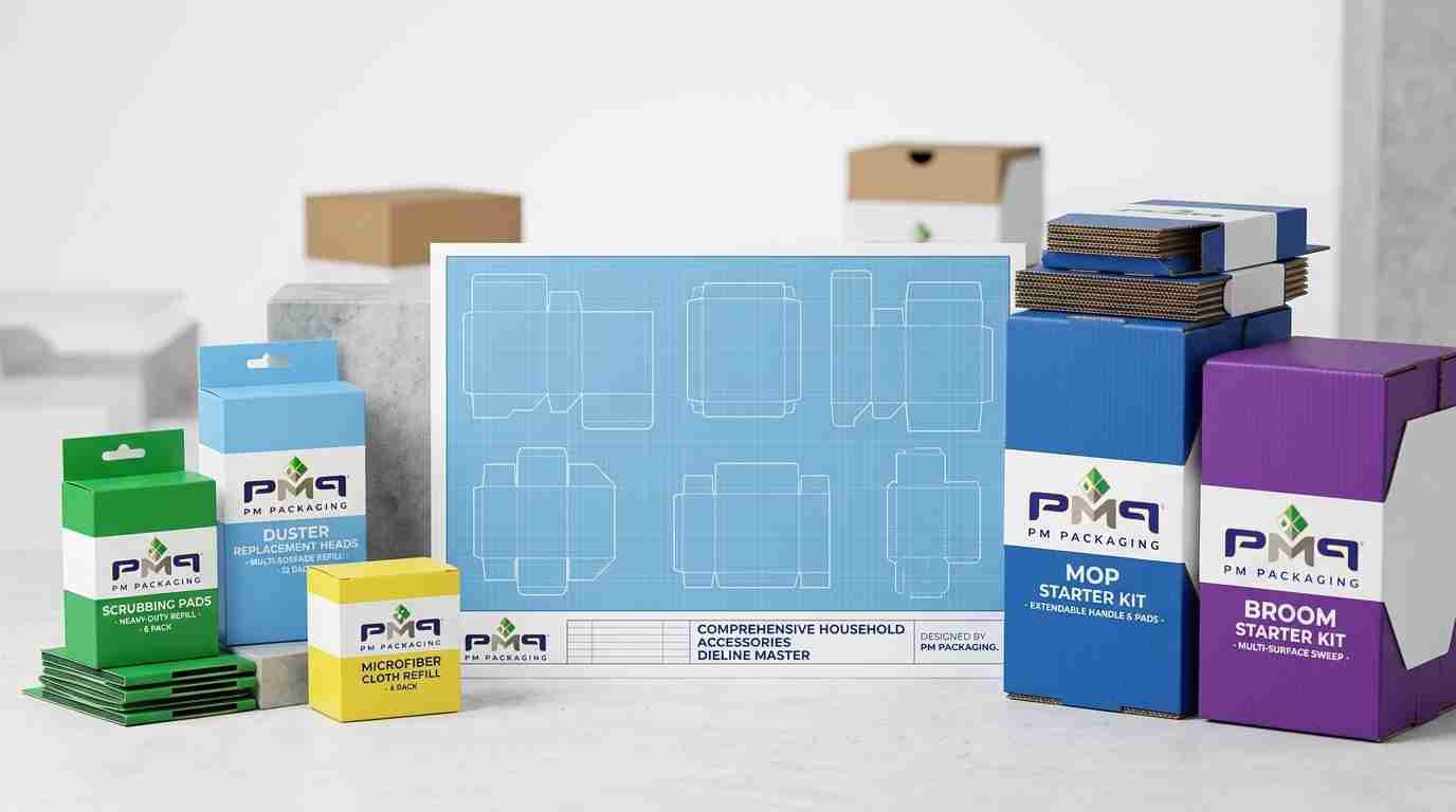 Learn how household cleaning brands scale high-volume packaging programs, standardizing dielines across refill pads and dusting tools, balancing folding cartons with SFL starter kits, and managing continuous retail replenishment.
