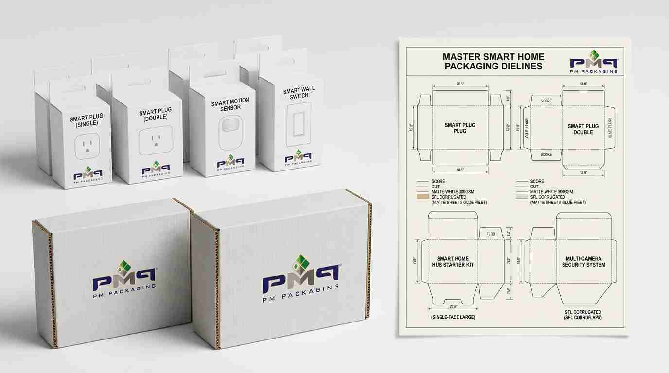 Learn how smart home and connected IoT brands scale high-volume packaging programs, standardizing dielines across plugs and sensors, balancing folding cartons with SFL starter kits, and managing generation revisions.