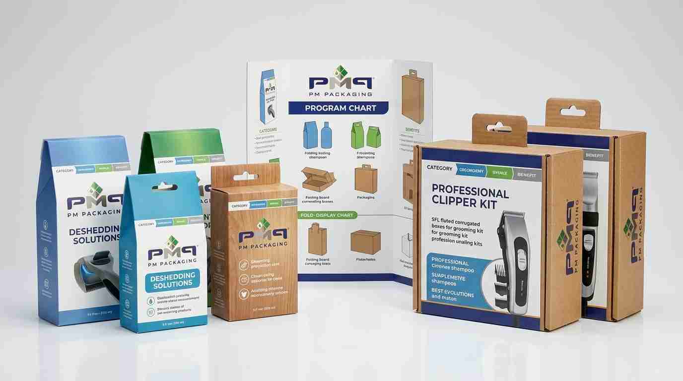 Learn how pet grooming brands manage multi-SKU retail packaging programs, standardizing dielines, balancing folding cartons with SFL grooming kits, and organizing coat-type navigation.