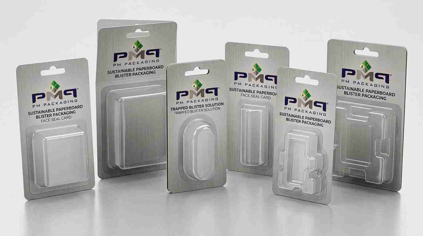 An executive procurement and packaging engineering guide on when and how consumer brands should transition from rigid thermoformed plastic clamshells to high-performance paperboard blister cards and trapped blister packaging.